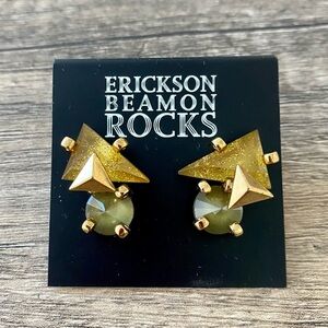 Erickson Beamon Gold Green Earrings
